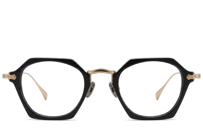 Lunettes géométriques en titane noir #BS1913-0436