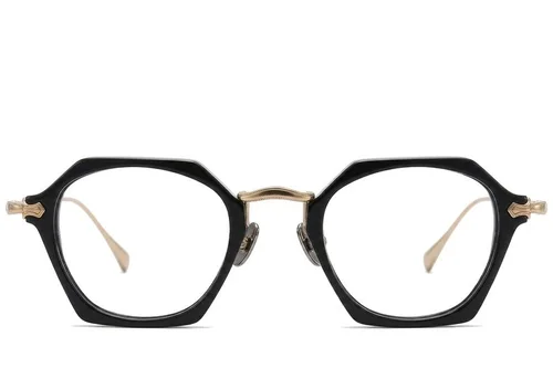 Lunettes géométriques en titane noir #BS1913-0436