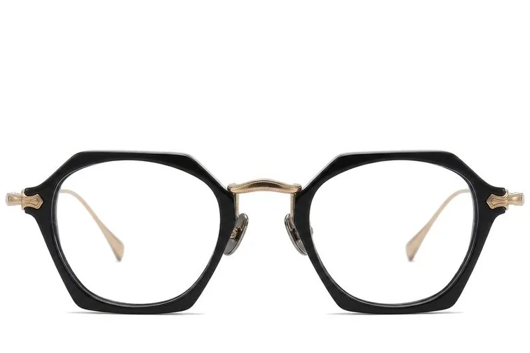 Lunettes géométriques en titane noir #BS1913-0436