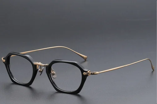 Lunettes géométriques en titane noir #BS1913-0436