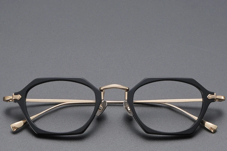Geometric Black Titanium Glasses #BS1913-0436