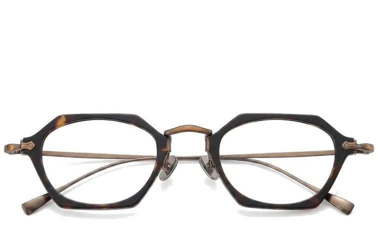 Geometric Tortoiseshell Titanium Glasses #BS1913-0437