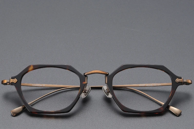 Geometric Tortoiseshell Titanium Glasses #BS1913-0437