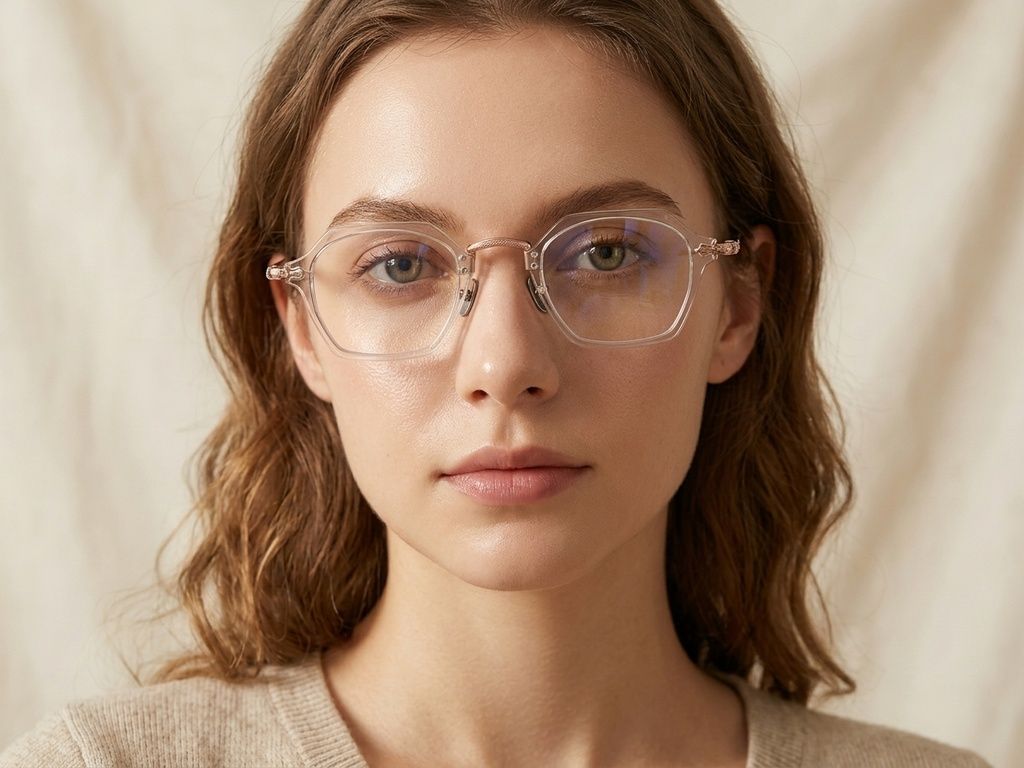 Lunettes géométriques en titane jaune #BS1913-0438
