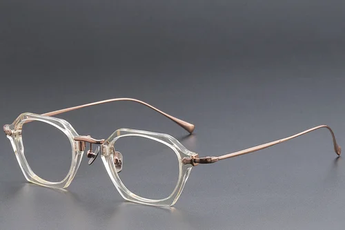 Lunettes géométriques en titane jaune #BS1913-0438