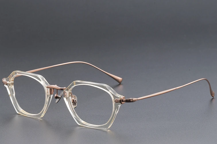 Geometric Yellow Titanium Glasses #BS1913-0438