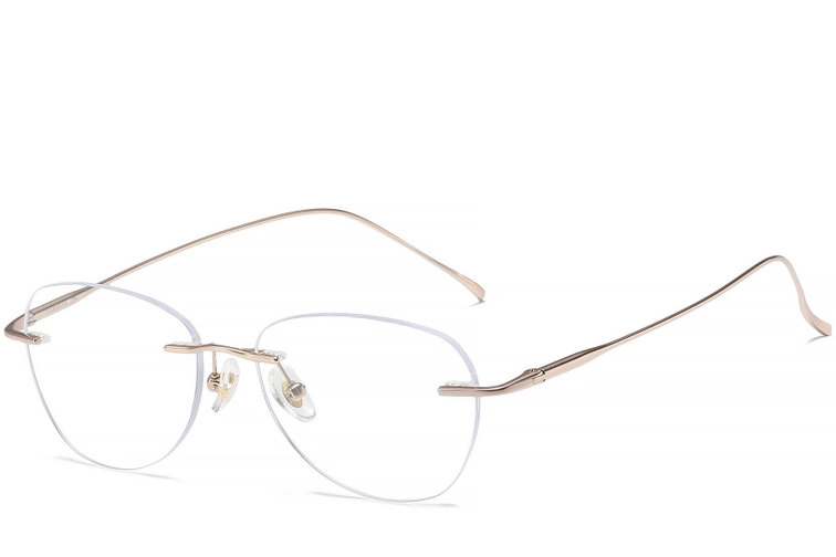 Gafas invisibles de titanio rosa #BS1913-0440