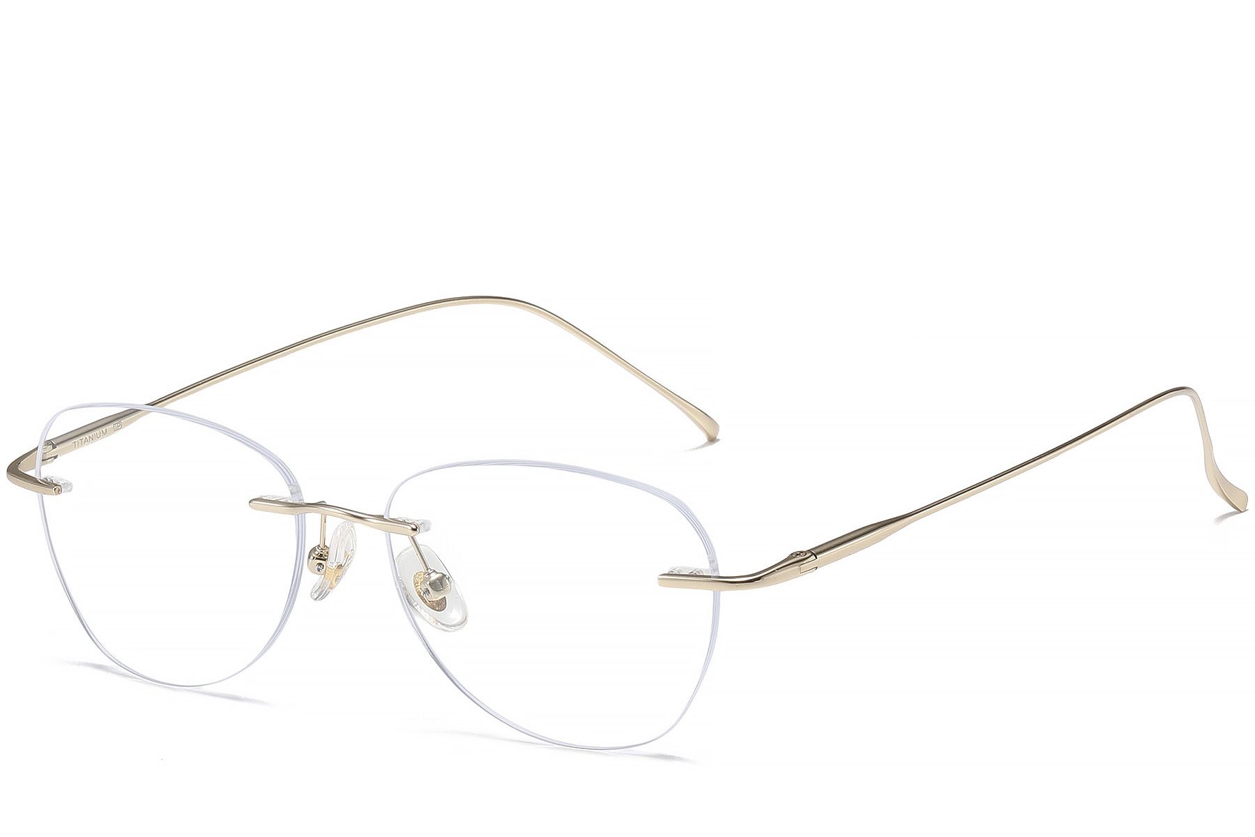 Gafas invisibles de titanio dorado #BS1913-0441