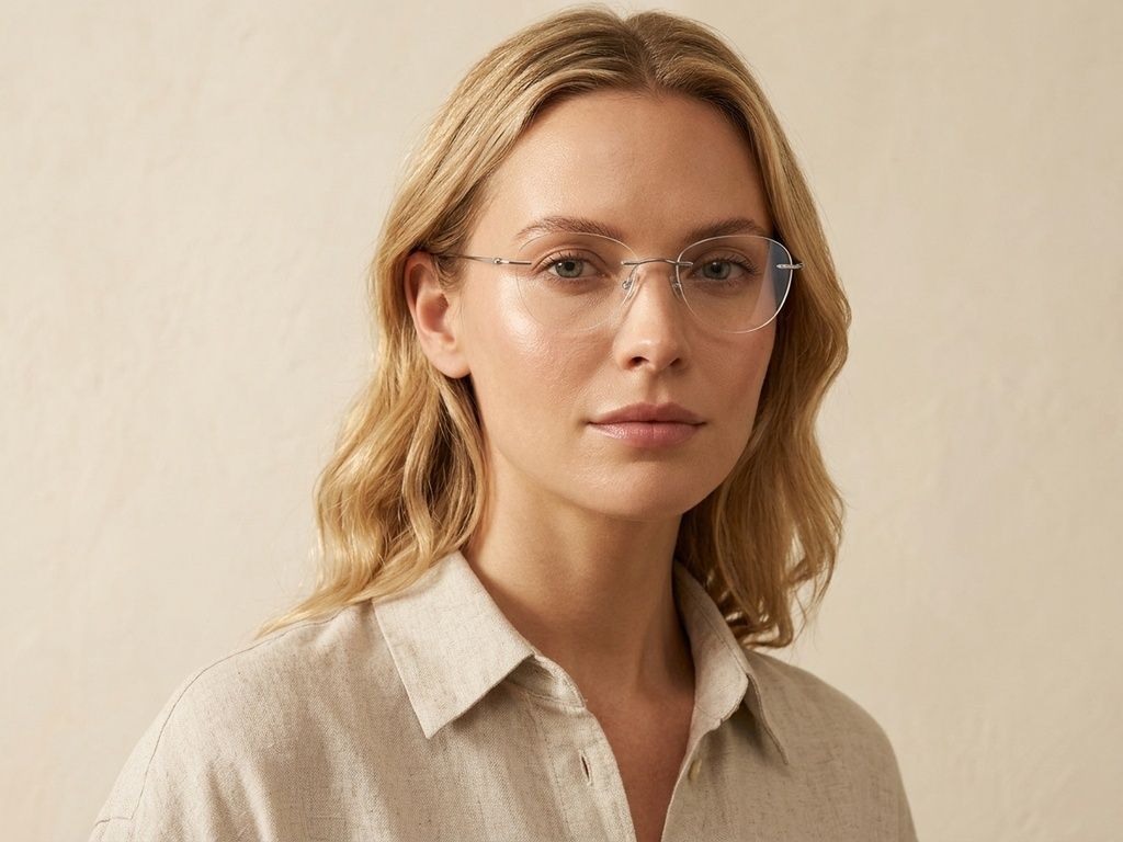 Invisible Silver Titanium Glasses #BS1913-0442