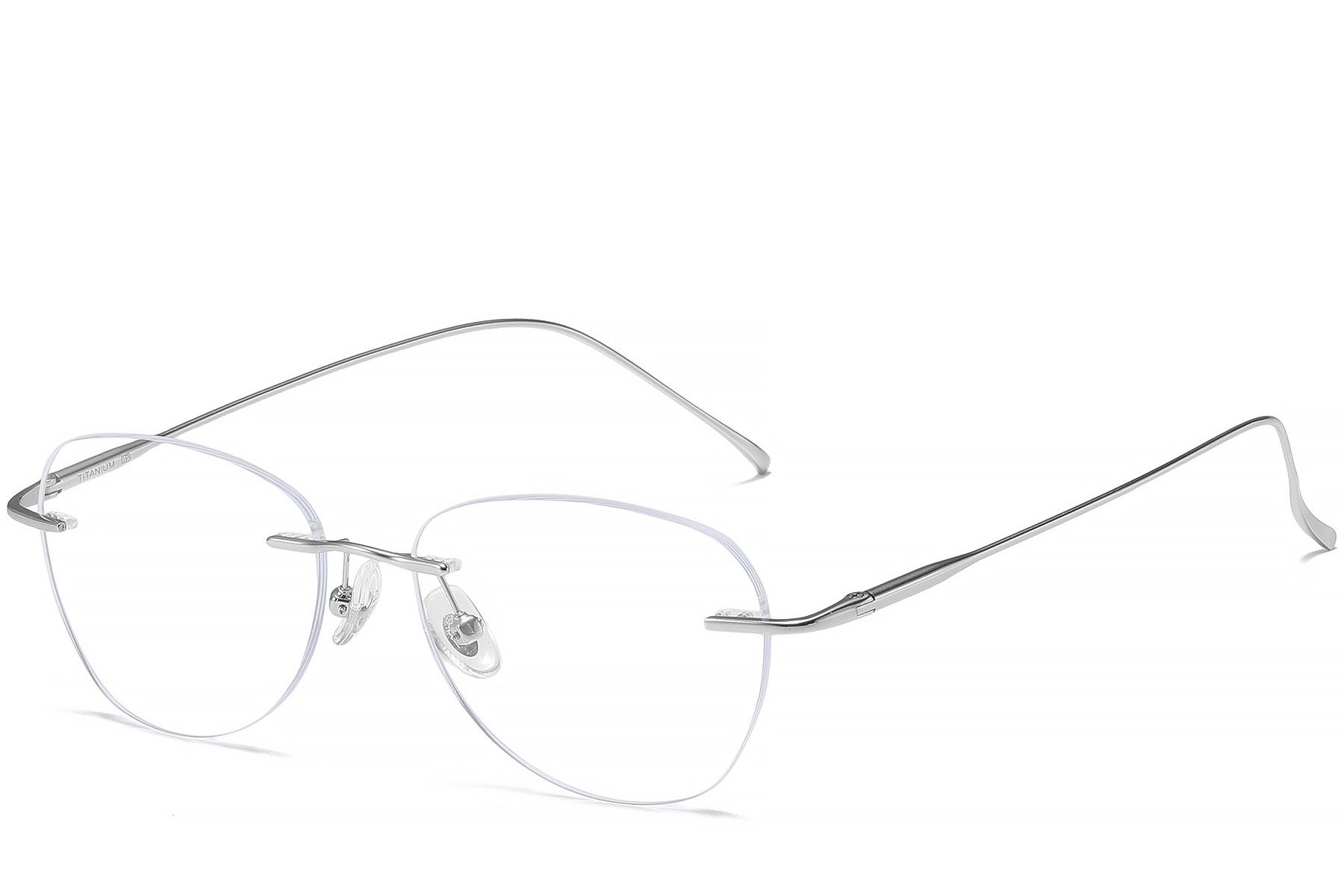 Gafas invisibles de titanio plateado #BS1913-0442