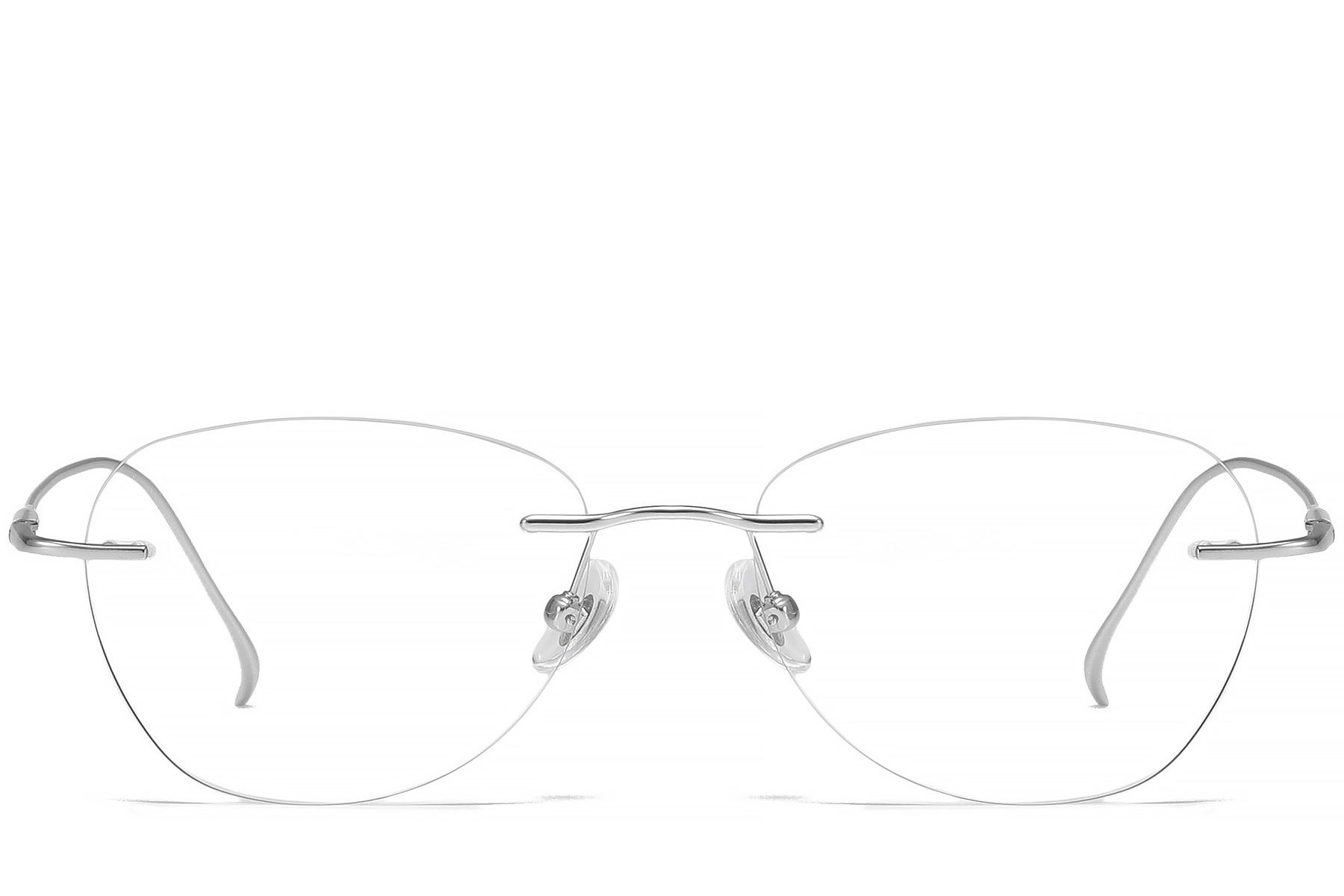 Gafas invisibles de titanio plateado #BS1913-0442