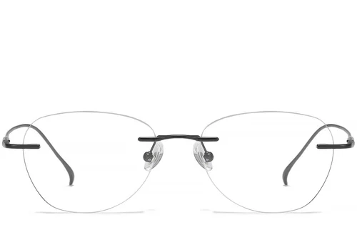 Lunettes invisibles en titane noir #BS1913-0443