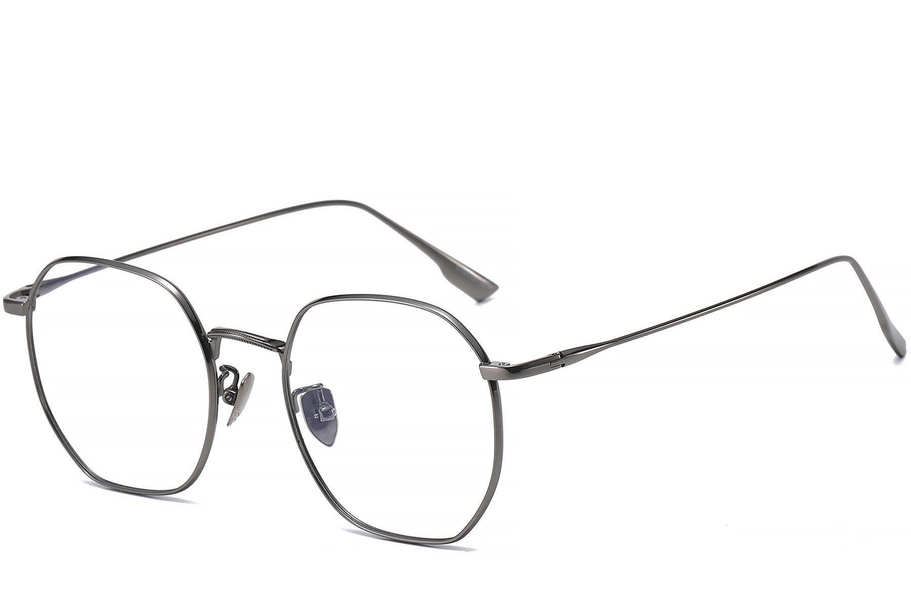 Geometrisch graue Titanbrille #BS1913-0444
