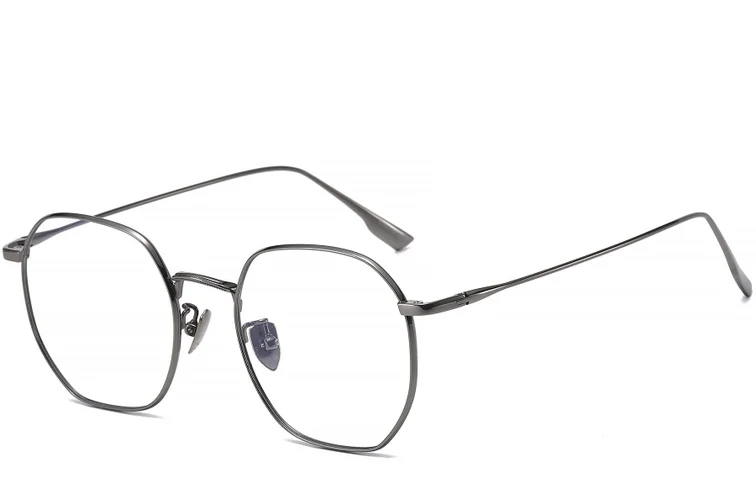 Occhiali in titanio grigio con geometria #BS1913-0444