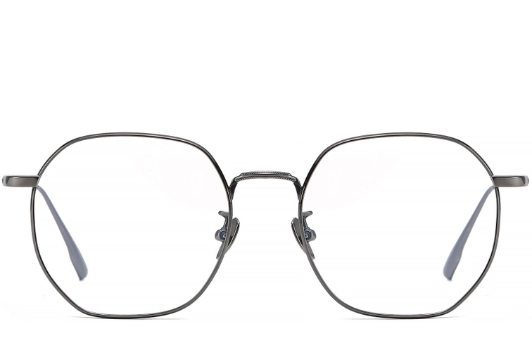 Occhiali in titanio grigio con geometria #BS1913-0444