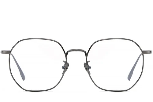 Lunettes géométriques en titane gris #BS1913-0444