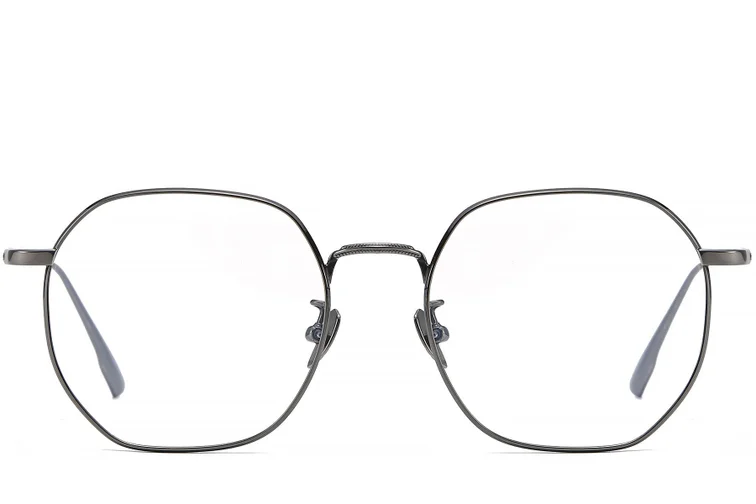 Occhiali in titanio grigio con geometria #BS1913-0444