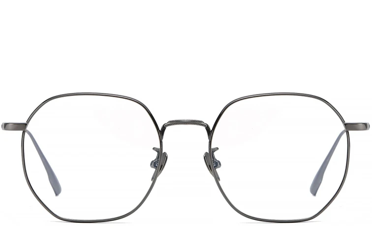 Gafas geométricas de titanio gris #BS1913-0444