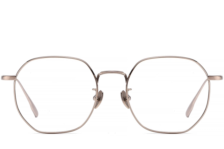 Occhiali geometrici in titanio rosa #BS1913-0445