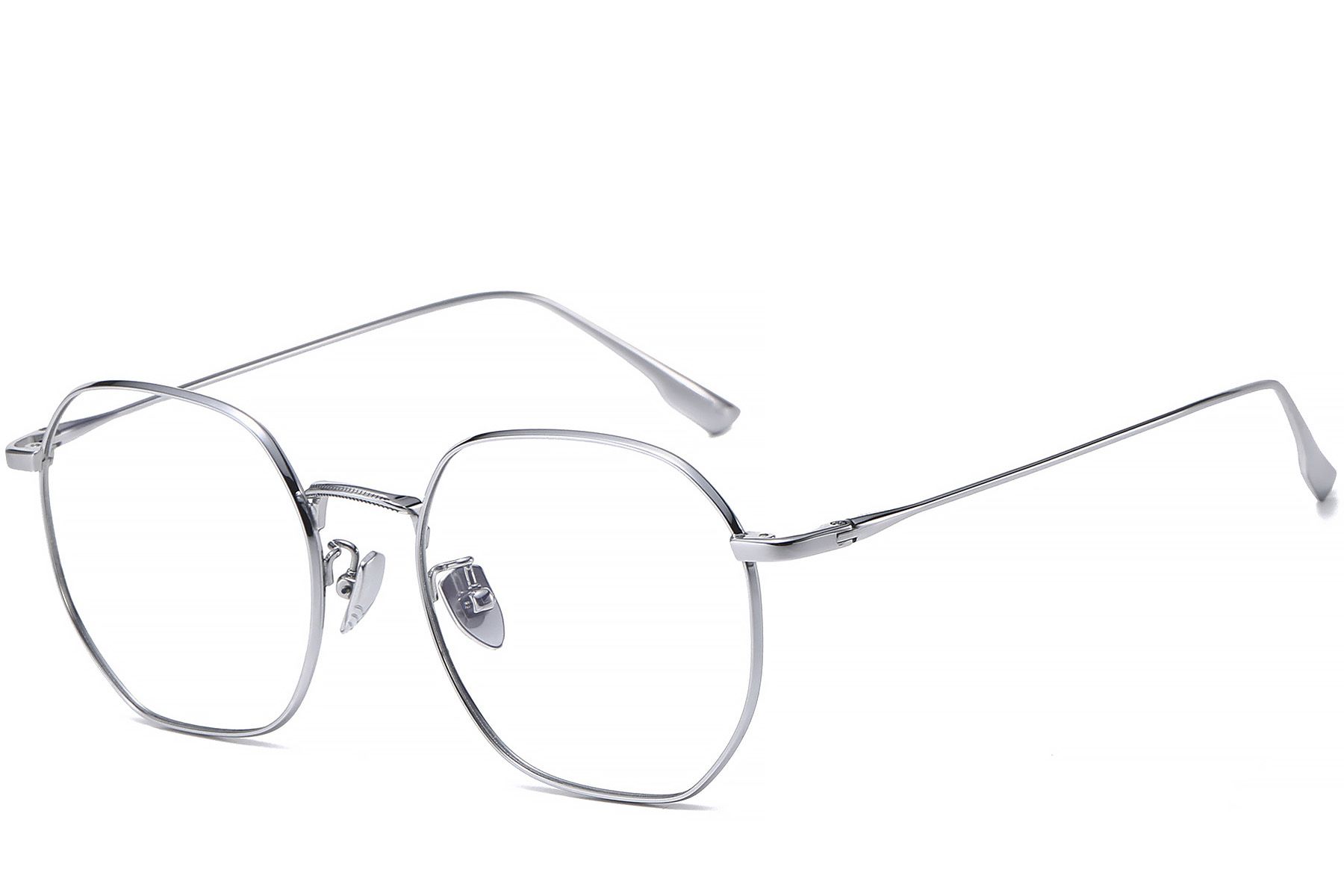 Geometric Silver Titanium Glasses #BS1913-0446