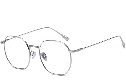 Lunettes géométriques en titane argenté #BS1913-0446