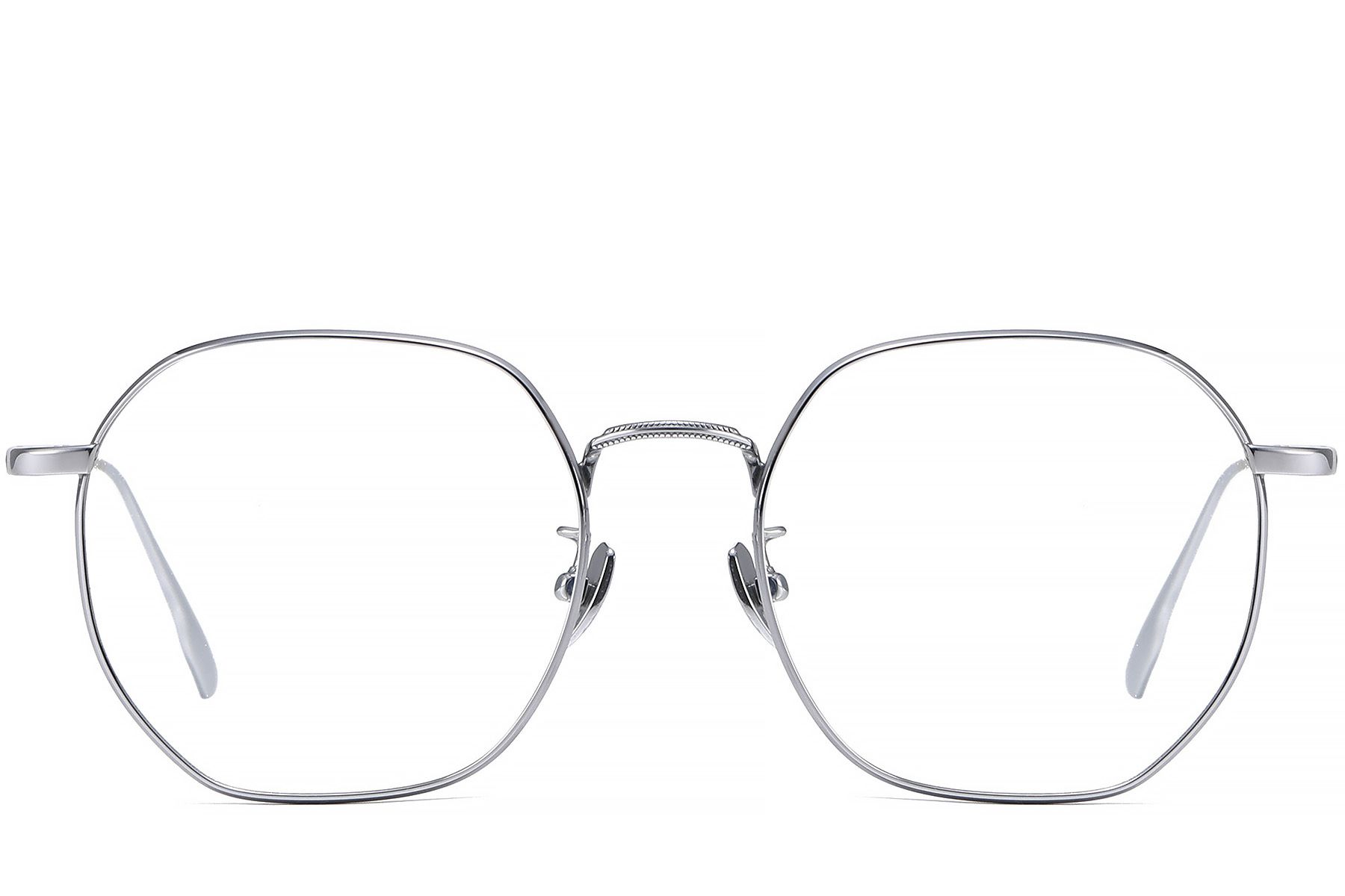 Geometric Silver Titanium Glasses #BS1913-0446