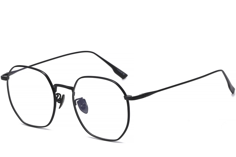 Geometric Black Titanium Glasses #BS1913-0447