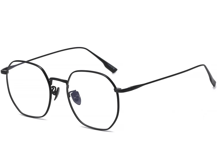 Lunettes géométriques en titane noir #BS1913-0447