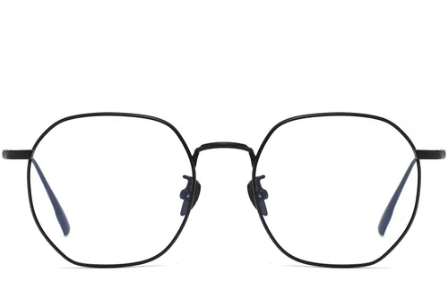 Lunettes géométriques en titane noir #BS1913-0447