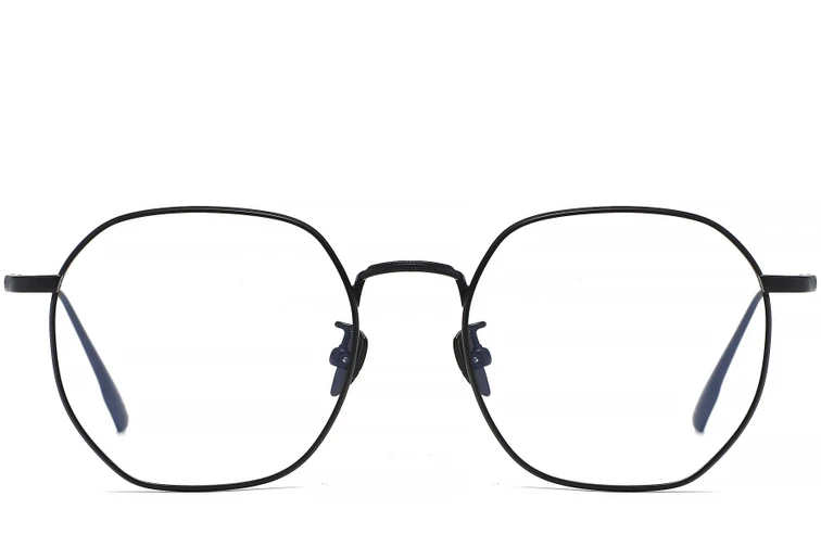 Lunettes géométriques en titane noir #BS1913-0447