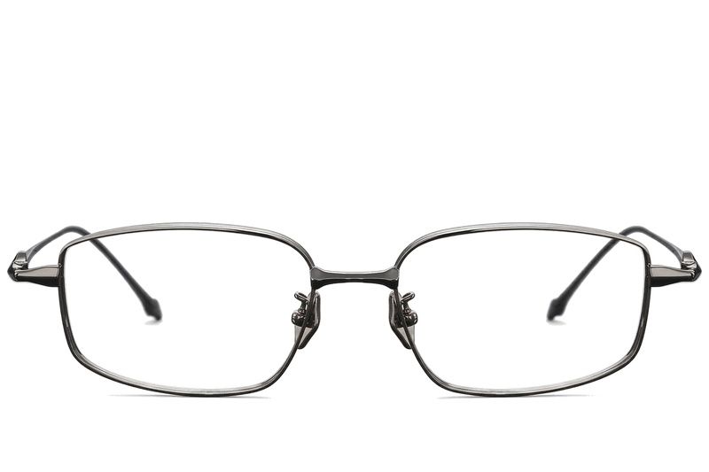Rectangular Gray Titanium Glasses #BS1913-0448