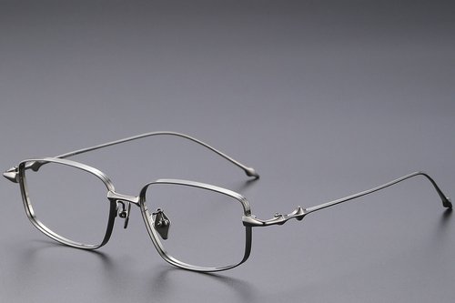 Lunettes rectangulaires en titane gris #BS1913-0448