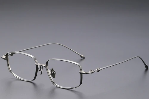 Rectangular Gray Titanium Glasses #BS1913-0448