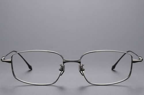Lunettes rectangulaires en titane gris #BS1913-0448