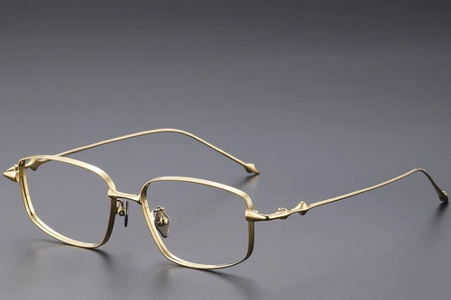 Rectangular Golden Titanium Glasses #BS1913-0449