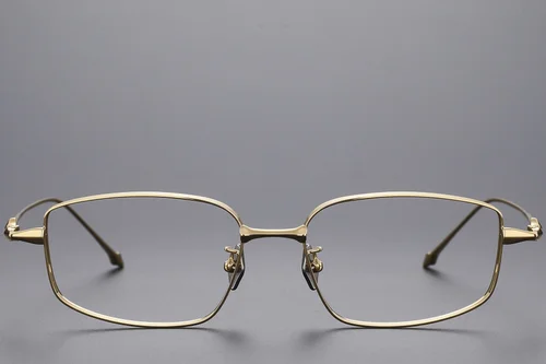 Lunettes rectangulaires en titane doré #BS1913-0449