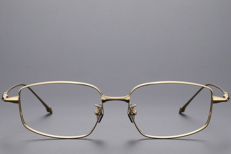 Rectangular Golden Titanium Glasses #BS1913-0449