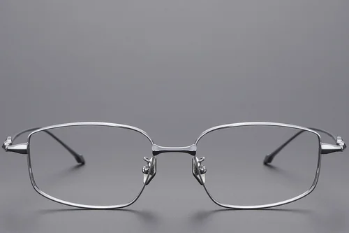Lunettes rectangulaires en titane argenté #BS1913-0450