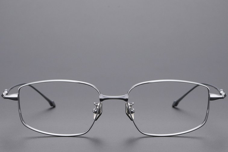 Rectangular Silver Titanium Glasses #BS1913-0450