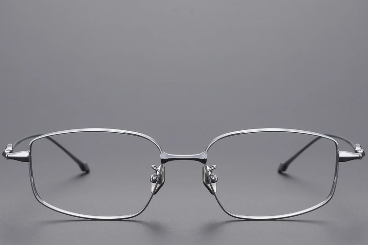 Rechteckige Titanbrille in Silber #BS1913-0450