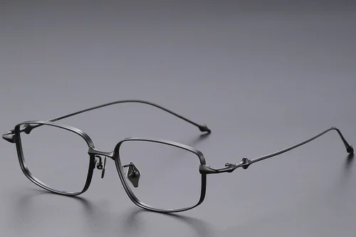 Lunettes rectangulaires en titane noir #BS1913-0451