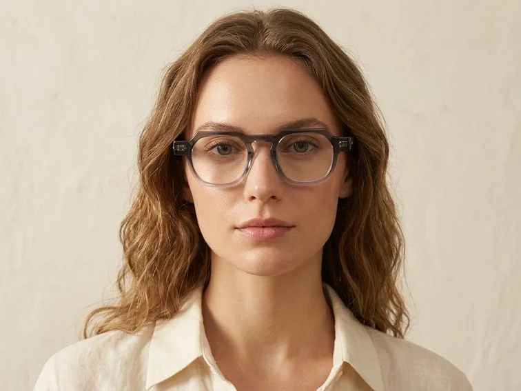 Geometric Gray Acetate Glasses #BS1913-0452