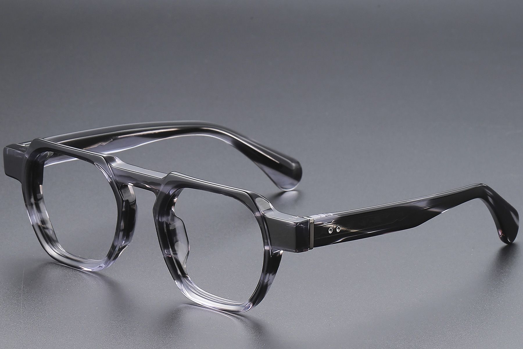 Geometric Gray Acetate Glasses #BS1913-0452