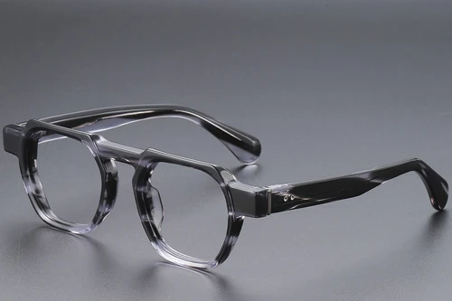 Geometric Gray Acetate Glasses #BS1913-0452