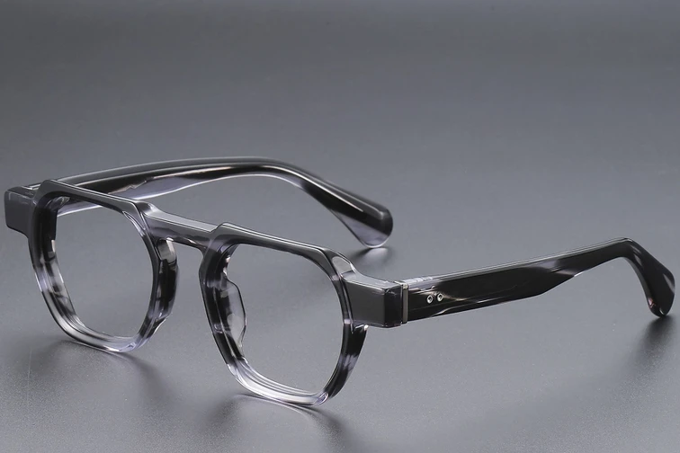 Gafas geométricas de acetato gris #BS1913-0452