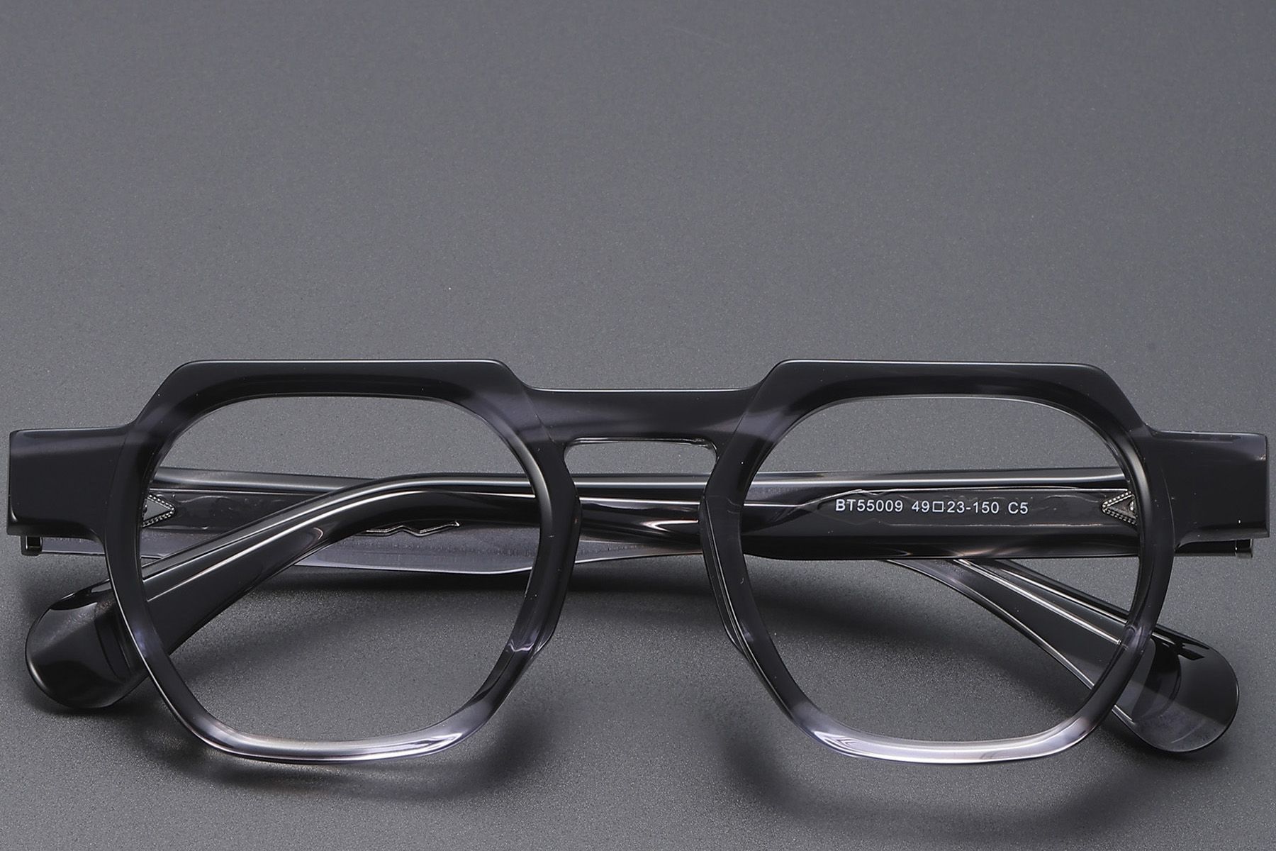 Geometric Gray Acetate Glasses #BS1913-0452