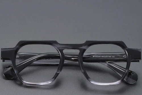 Lunettes géométriques en acétate gris #BS1913-0452