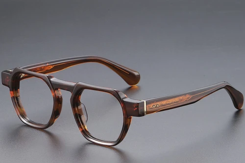 Geometric Tortoiseshell Acetate Glasses #BS1913-0453