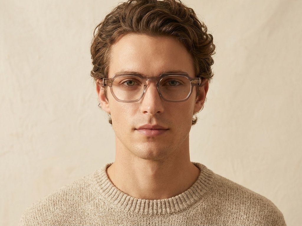 Geometric Brown Acetate Glasses #BS1913-0454