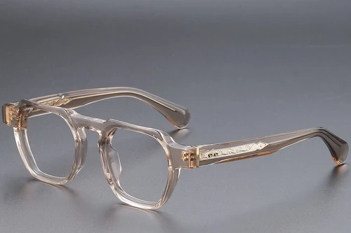 Geometric Brown Acetate Glasses #BS1913-0454